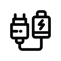 charger line icon. Clean and minimalist vector icon for websites, mobile apps, presentations, and logos. Fully scalable and customizable for any project.