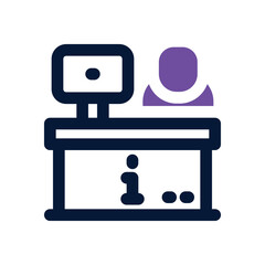 information desk duotone icon. Sleek and modern vector icon for websites, mobile apps, marketing materials, and corporate design. Fully scalable and ready to use.