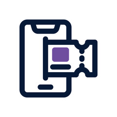 ticket duotone icon. Sleek and modern vector icon for websites, mobile apps, marketing materials, and corporate design. Fully scalable and ready to use.