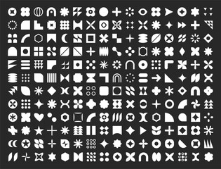 Abstract geometric elements shapes. Memphis design, retro elements for web, vintage, advertisement, commercial banner, poster, leaflet, billboard, sale. Collection trendy halftone vector.