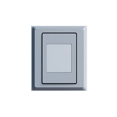 Gray Two Gang Light Switch Isolated On Transparent Background