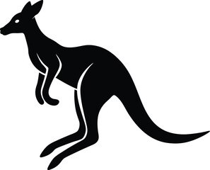  Jumping kangaroo vector art illustration