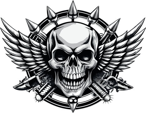 Logo con teschio in varie posizioni t shirt 013