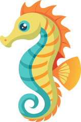 Seahorse vector white background 