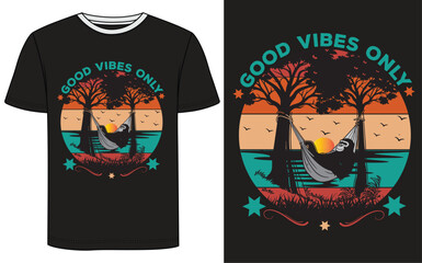 "Good Vibes Only – Bigfoot T-Shirt Vector Design
