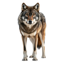 Fototapeta premium Gray Wolf Standing Isolated On Transparent Background 