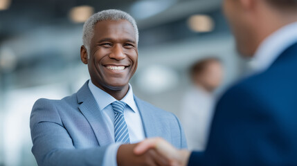 Businesspeople Engaging in a Professional Handshake Meeting in Office