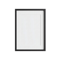 Minimal black photo frame, isolated on transparent background  