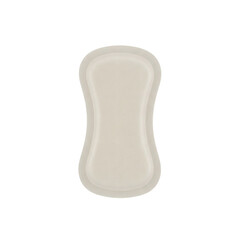 Beige curved cushion pad, isolated on transparent background  
