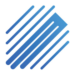 Simple blue diagonal rain lines icon isolated on white background