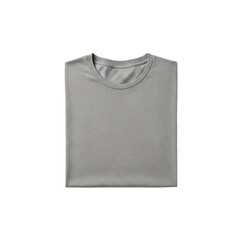 Folded gray T-shirt, isolated on transparent background