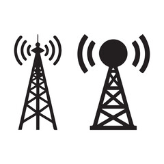 radio tower icon on white background