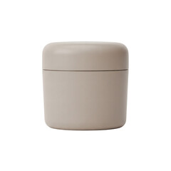 Beige storage container with lid, isolated on transparent background