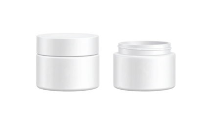 Empty white cosmetic cream jar isolated on white background