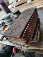 Very old book on the table
