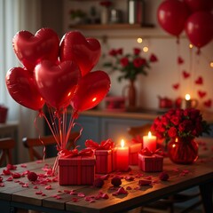 gift box with red hearts