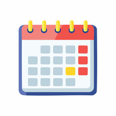 Calendar Icon: A bright, colorful calendar icon perfect for showcasing dates, deadlines, and appointments in a simple, yet stylish design. 