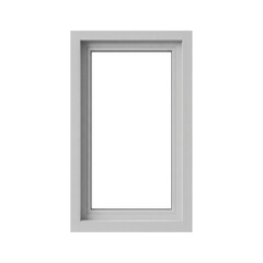 Gray window frame, isolated on transparent background  