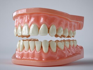 Obraz premium Realistic 3d rendering of a dental model showing healthy teeth and gums