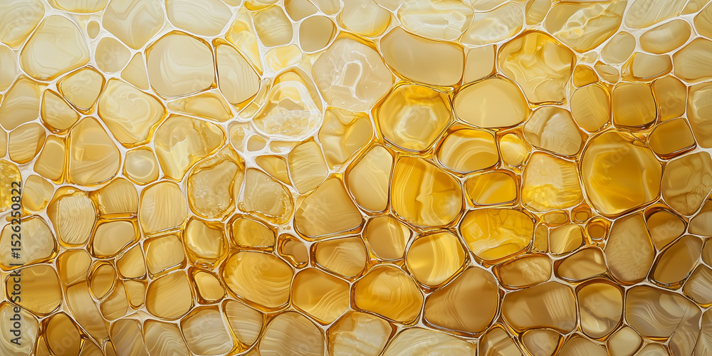 Poster abstract background featuring a pattern of smooth golden colored rounded shapes and white lines