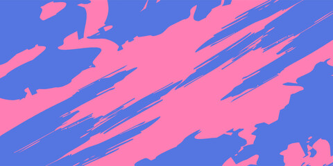 Graffiti punk style grunge banner with distress texture, ink drips and splashes. Blue and pink colored grunge background with hand drawn halftone and brush strokes. Vector graffiti spray texture. 