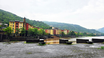 A beautiful landscape view of lavasa city in India