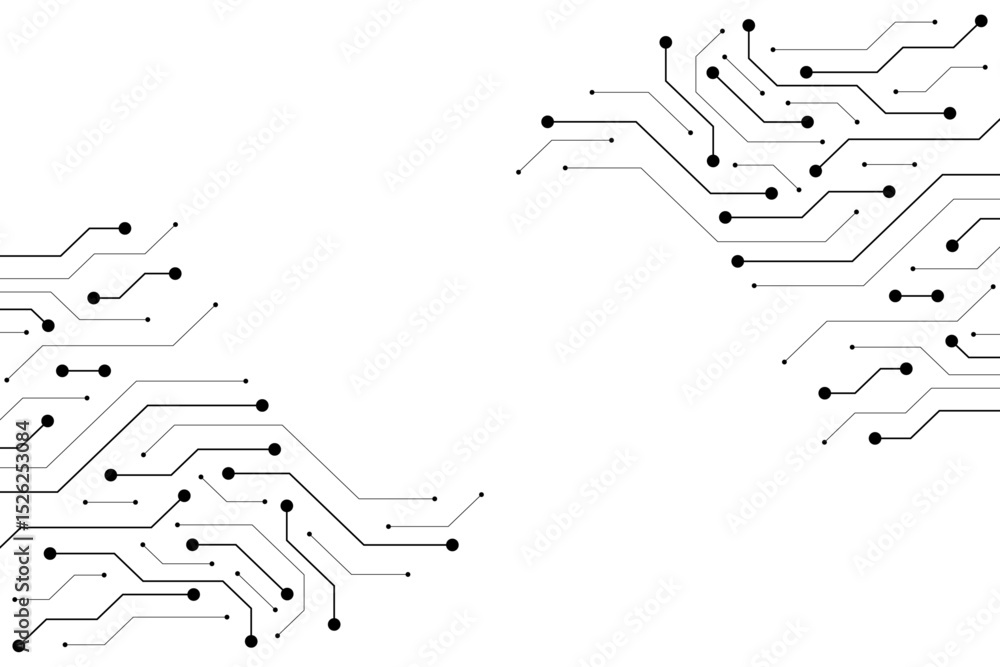 Aufkleber Abstract digital background with technology circuit board texture. Electronic motherboard illustration. Communication and engineering concept. Vector illustration
