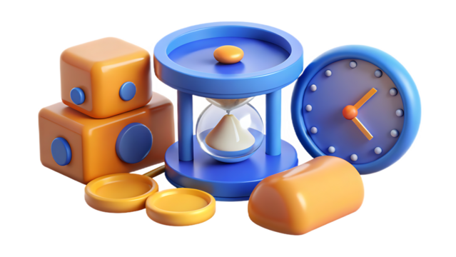 time management on white background PNG. AI GENERATED