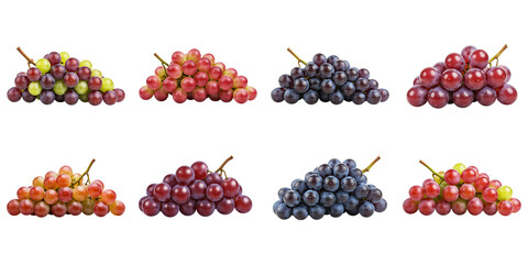 A colorful medley of grapes offering a taste of summer s bounty against a striking black background