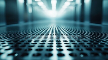 Abstract Metallic Grid Pathway: Industrial Tech Perspective