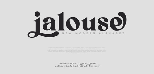 Jalouse typography beauty fashion elegant minimalist serif italic fonts decorative wedding vintage retro logos. Minimal luxury font alphabet logo. Vector illustration

