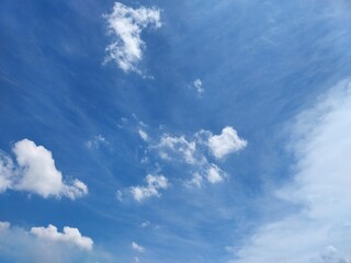 White Puffy Clouds Floating Up