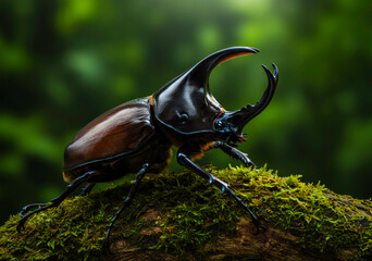 Majestic Rhinoceros Beetle in Nature's 