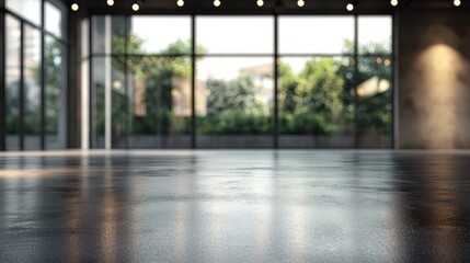 Modern Interior Design: Polished Concrete Floor and Large Windows