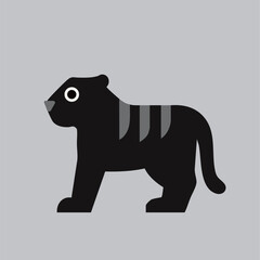 Cute vector tiger with big eyes, simple design, great for kids' projects and decor.