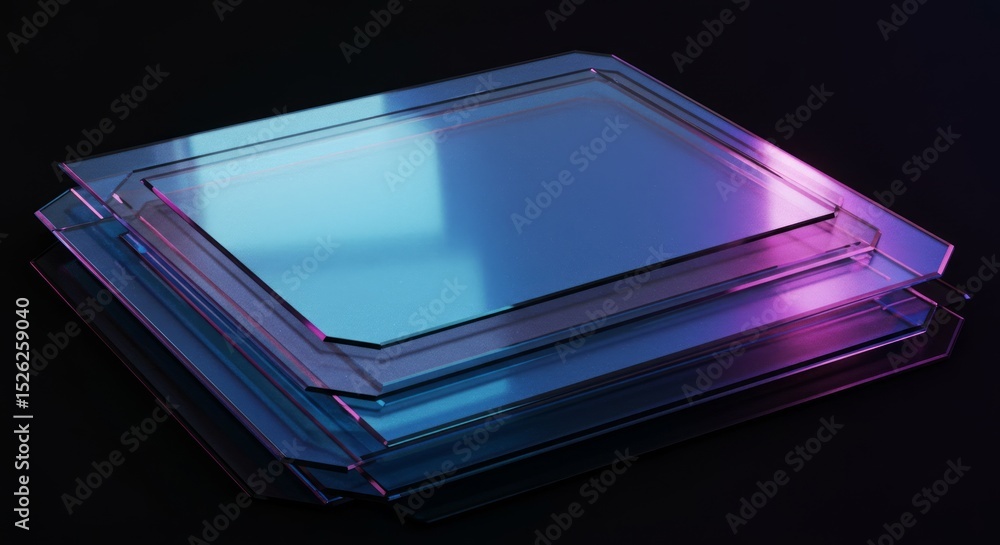 Aufkleber abstract glass display layered tech object