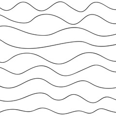 Thin line wavy abstract vector background. Curve wave. Line art striped graphic template. Vector