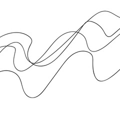 Thin line wavy abstract vector background. Curve wave. Line art striped graphic template. Vector