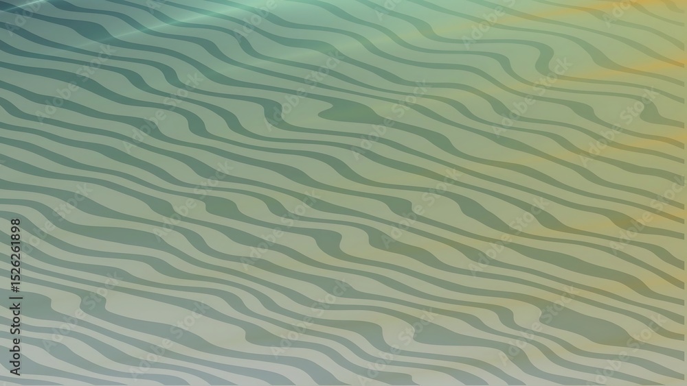 Aufkleber abstract flowing wavy lines pattern in shades of green and grey creating a serene and organic backgr