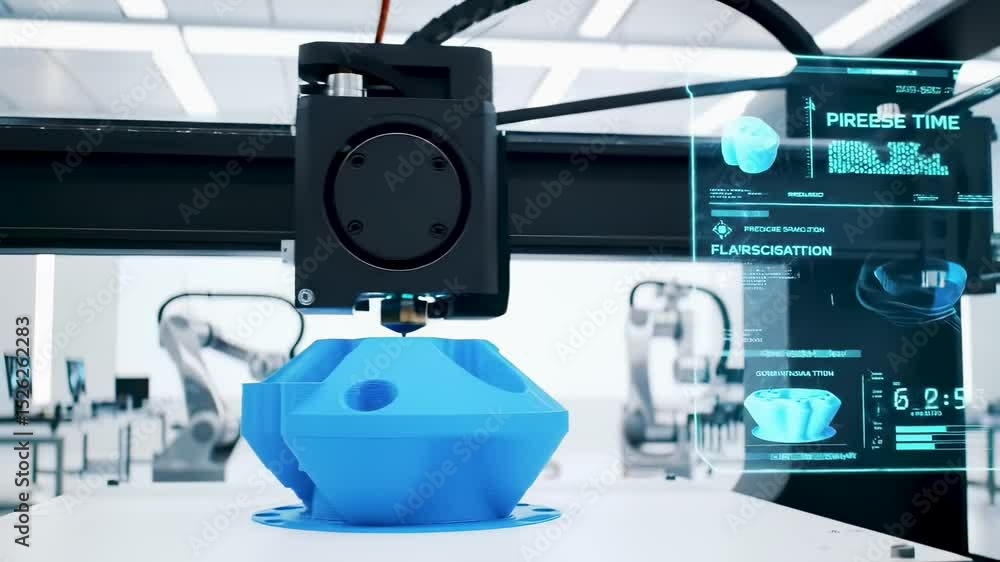 Poster industrial 3d printer in action, creating precise components layer by layer for manufacturing, enhan