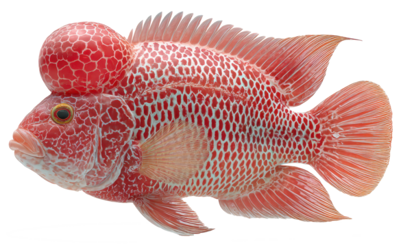 flower horn fish isolated on transparent background