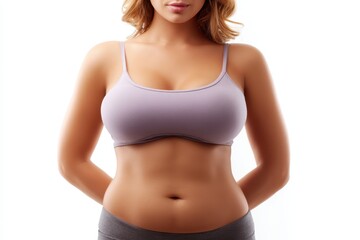 Fototapeta premium Healthy Woman’s Slim Waist and Curves in Sportswear – Fitness and Body Confidence Concept