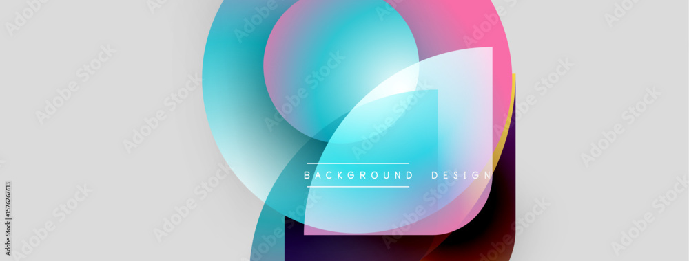 Leinwandbilder abstract colorful shapes overlap, creating dynamic background. gradient hues blend, forming modern d