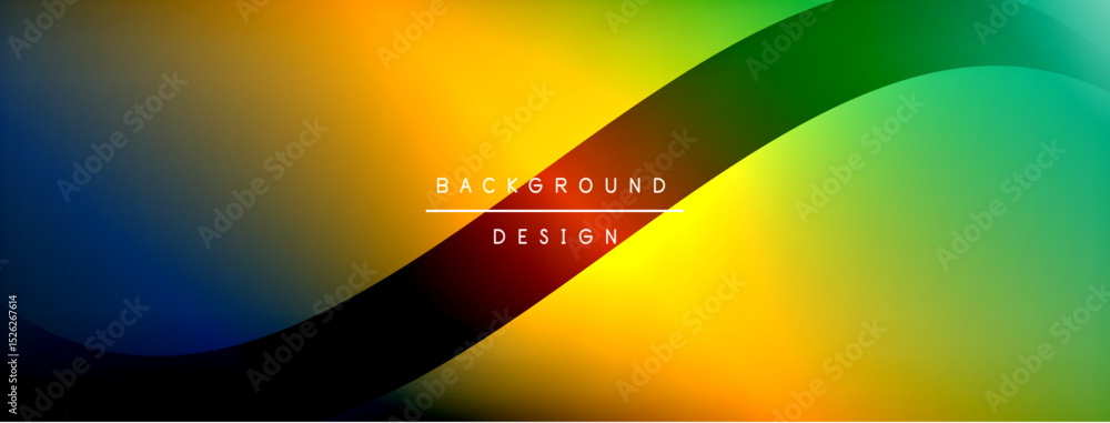 Leinwandbilder Abstract colorful gradient design. Smooth curves create dynamic visual flow. Background features vibrant hues, modern aesthetic.