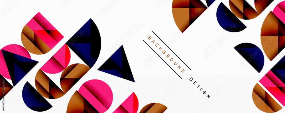 Aufkleber abstract geometric shapes, vibrant colors, modern design. minimalist composition with dynamic visual