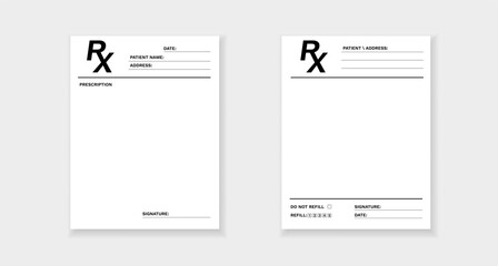 Form for prescriptions, featuring a clear layout for essential details like name and address.