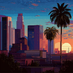 miami skyline at sunset