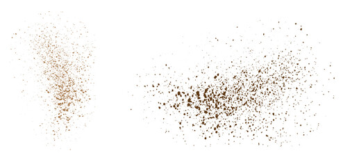 Splash-isolated flying chocolate powder vector background design