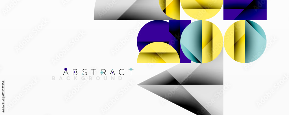 Aufkleber geometric shapes overlap, creating vibrant abstract composition. colors blend, forming modern design