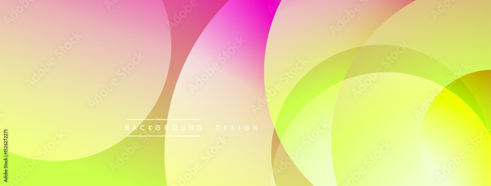 Aufkleber Abstract colorful circles overlap. Gradient shades create vibrant visual effect. Modern design suitable for backgrounds, presentations.